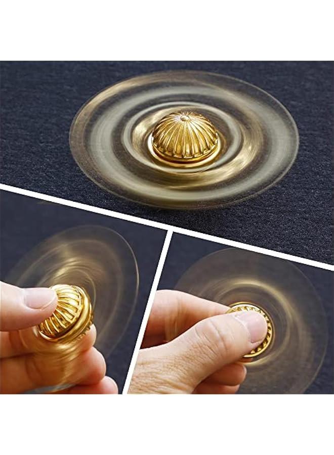 Golden Sphere Fidget Spinner Toy for Adults Kids, Magic Orb Hand Finger Spinners Toy, Cool Metal Fidget Toys EDC Fingertip Gyro, Desk Toy Fidgeting Novelty Gift for Boys Girls(Gold)