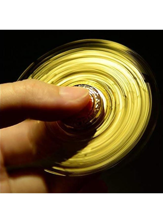 Golden Sphere Fidget Spinner Toy for Adults Kids, Magic Orb Hand Finger Spinners Toy, Cool Metal Fidget Toys EDC Fingertip Gyro, Desk Toy Fidgeting Novelty Gift for Boys Girls(Gold)