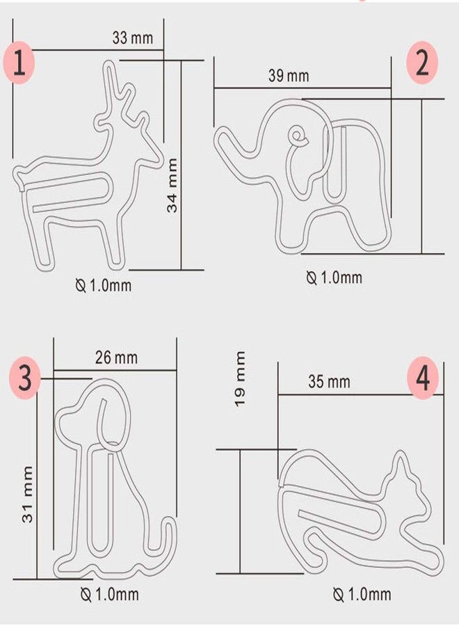 Cucumis 20 Pcs Creative Animal Paper Clips Rose Gold Decoration Bookmark Bill Organization Reading School Supplies (Deer -20piece) - Image 2