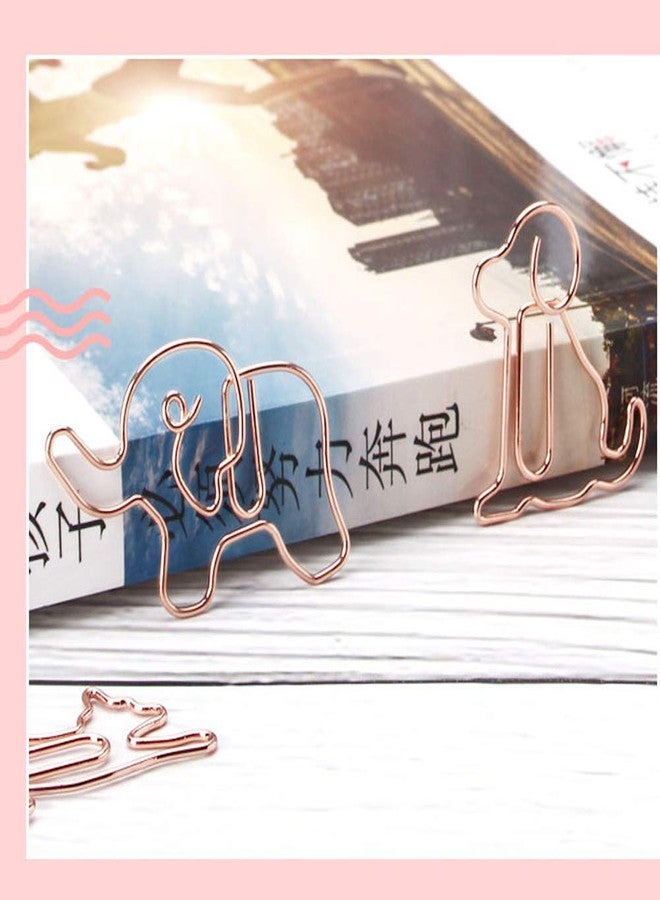 Cucumis 20 Pcs Creative Animal Paper Clips Rose Gold Decoration Bookmark Bill Organization Reading School Supplies (Deer -20piece) - Image 3