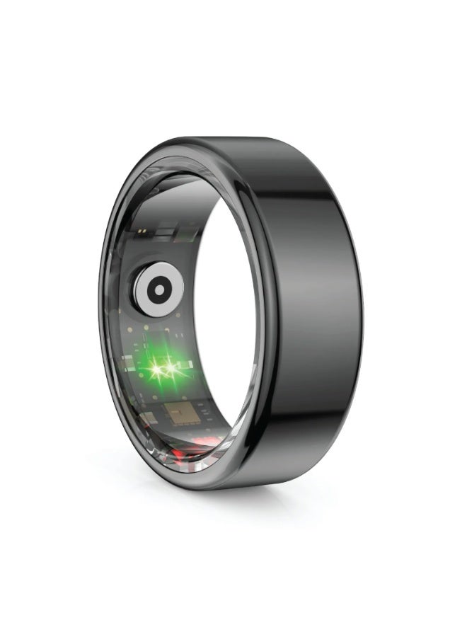 GREEN LION Smart Ring with Wireless Charging Case / Size 11-20.6mm / Sleep Monitoring / Heart Rate / Blood Pressure / Blood Oxygen / Steps & Distance / Android 5.1 or above / iOS 8.0 or above Compatible - Black - Image 1