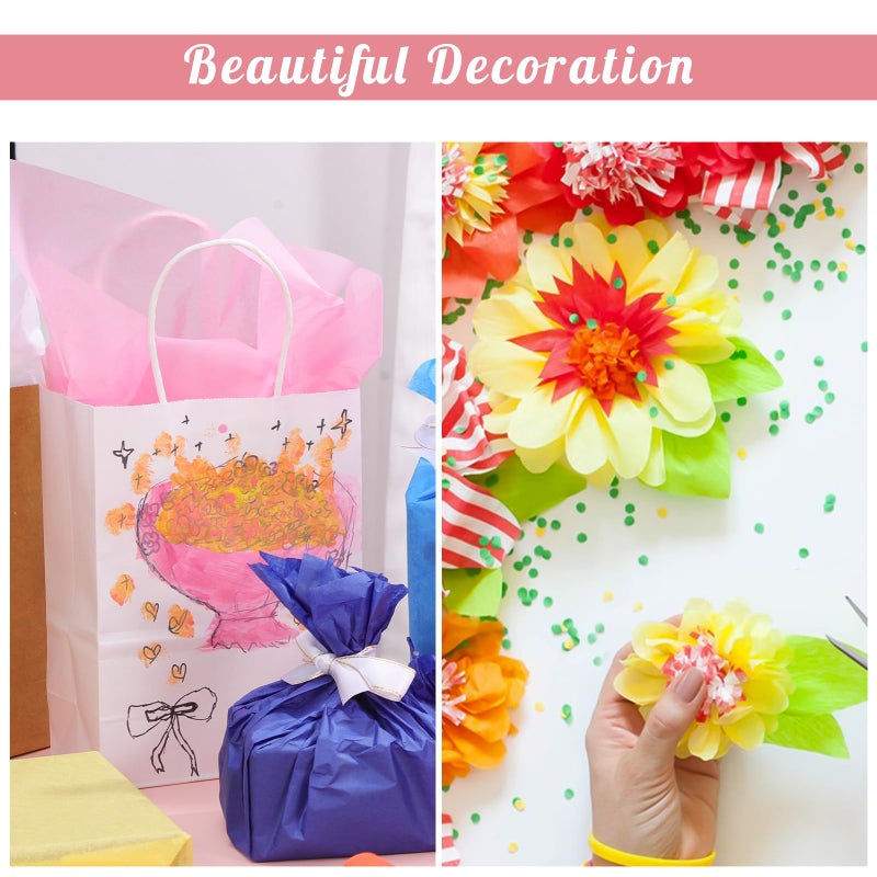 woric 160 Sheets Tissue Paper Bulk for Gift Bags 20 X 14 Inches Multicolor Gift Tissue Paper for Easter Wrapping DIY Crafts Wedding Party Decorations - Image 5