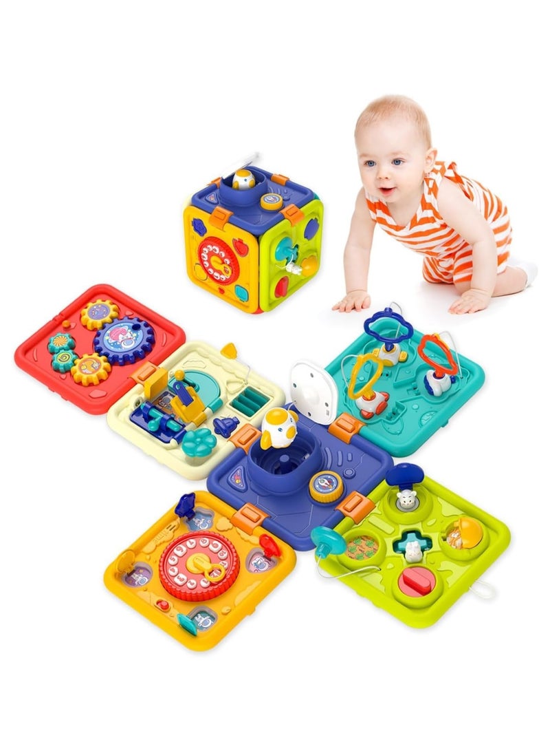 general Busy Cube Montessori - 1-Year-Old Boy's Busy Cube Toy Multi-functional sensory toy for children Develops fine motor skills Detachable educational learning toy Suitable for boys and girls - Image 1