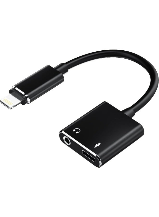 Apluynm Lightning to 3.5mm Splitter Dongle(2in1)Charger Cord iPhone AUX Adapter for Headphone Jack Cable Apple MFI Certified Audio Earbud Power Charge Converter for 11 12 13 14 Pro 7 8 Plus Charging Connector - Image 1