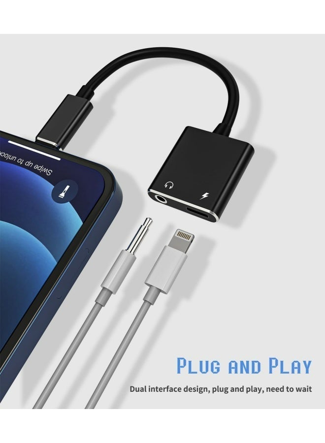 Apluynm Lightning to 3.5mm Splitter Dongle(2in1)Charger Cord iPhone AUX Adapter for Headphone Jack Cable Apple MFI Certified Audio Earbud Power Charge Converter for 11 12 13 14 Pro 7 8 Plus Charging Connector - Image 4
