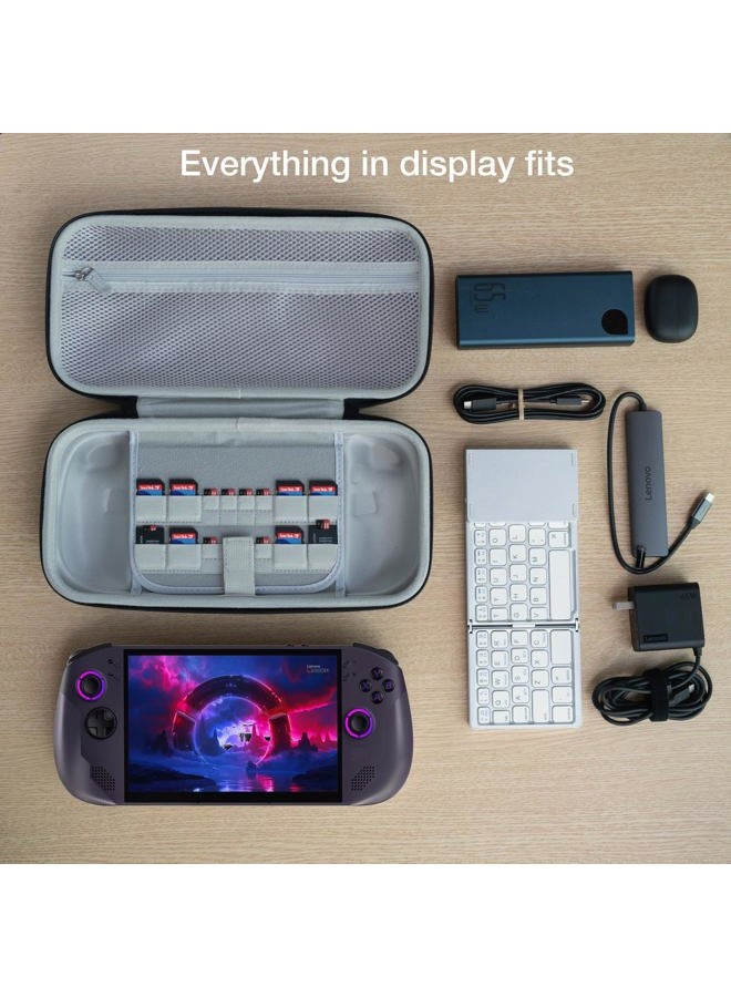 ButterFox Large Carrying Case for Lenovo Legion Go S Handheld, Fits Charger, Pocket for Large 65W Battery Pack- Black/Gray - Image 4