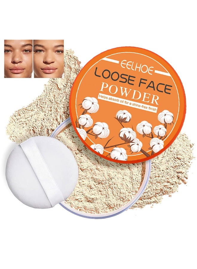 EELHOE Loose Face Powder,Translucent Powder Setting Powder Long Lasting Oil Control Loose Face Powder,Lightweight Face Finishing Powder,Even Skin Tone,Waterproof Setting Powder Foundation Makes Skin Downy 65g - Image 1
