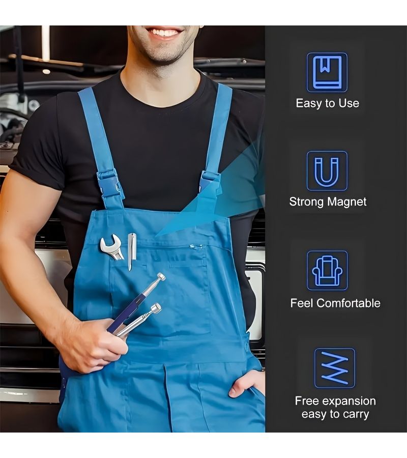 2pcs Retractable Magnetic Pick Up Tool Set 8 lbs Blue and 2 lbs Silvery Magnets for Mechanical Automotive Tools Reaching Hard to Access Areas - Image 2