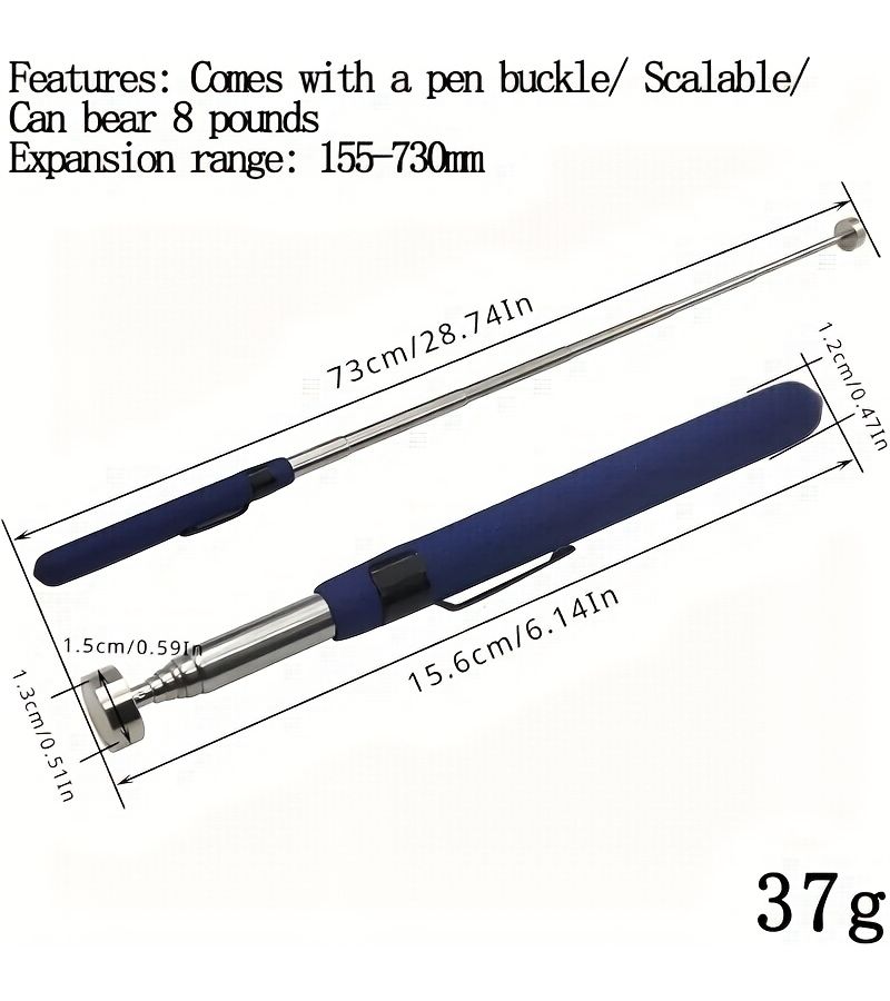 2pcs Retractable Magnetic Pick Up Tool Set 8 lbs Blue and 2 lbs Silvery Magnets for Mechanical Automotive Tools Reaching Hard to Access Areas - Image 3