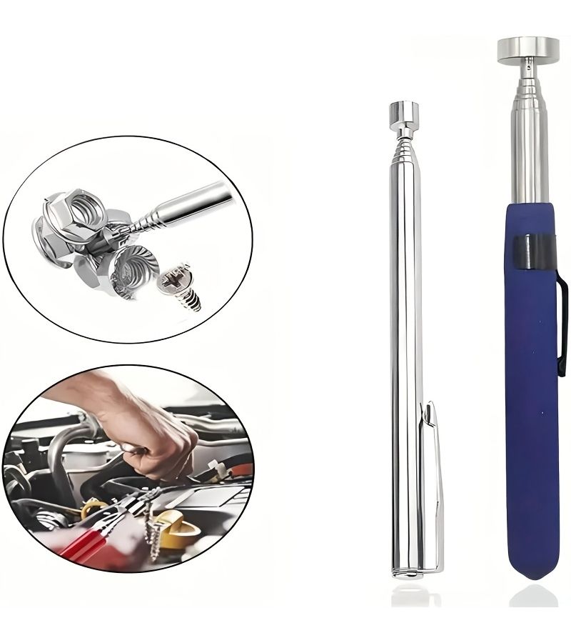 2pcs Retractable Magnetic Pick Up Tool Set 8 lbs Blue and 2 lbs Silvery Magnets for Mechanical Automotive Tools Reaching Hard to Access Areas - Image 1