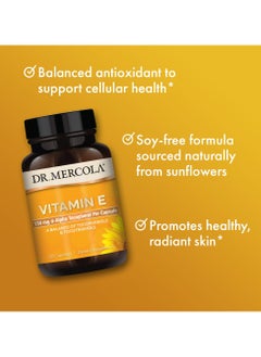 Dr. Mercola Vitamin E, 134 mg d-Alpha Tocopherol Per Capsule, Dietary Supplement, 30 Capsules  - Image 4
