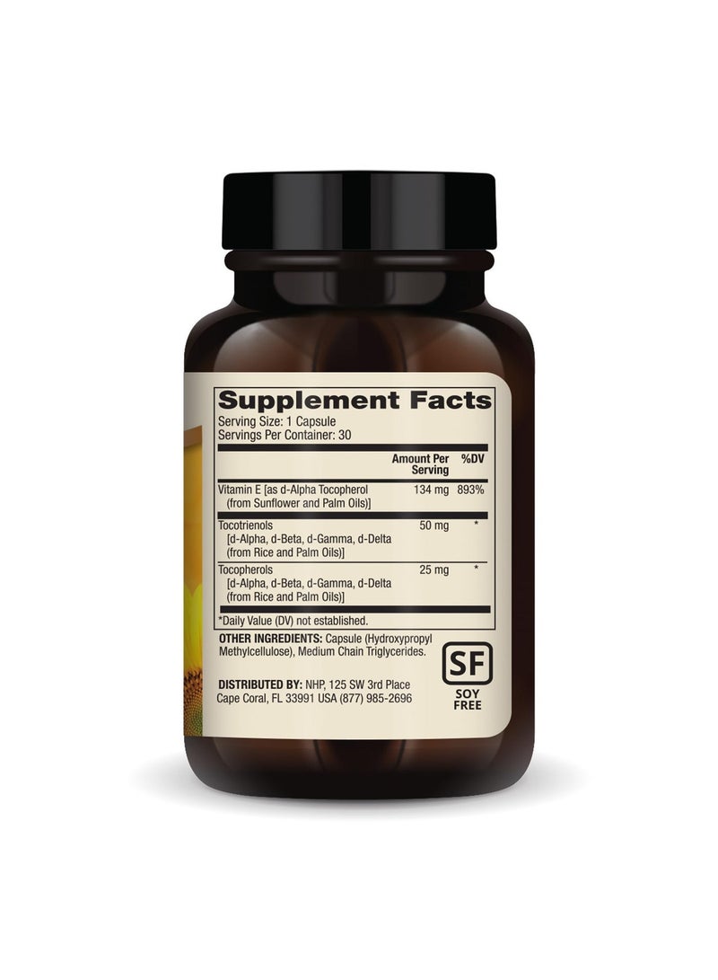 Dr. Mercola Vitamin E, 134 mg d-Alpha Tocopherol Per Capsule,A balance of tocopherrols & Tocotrienols Dietary Supplement, 30 Capsules - Image 2