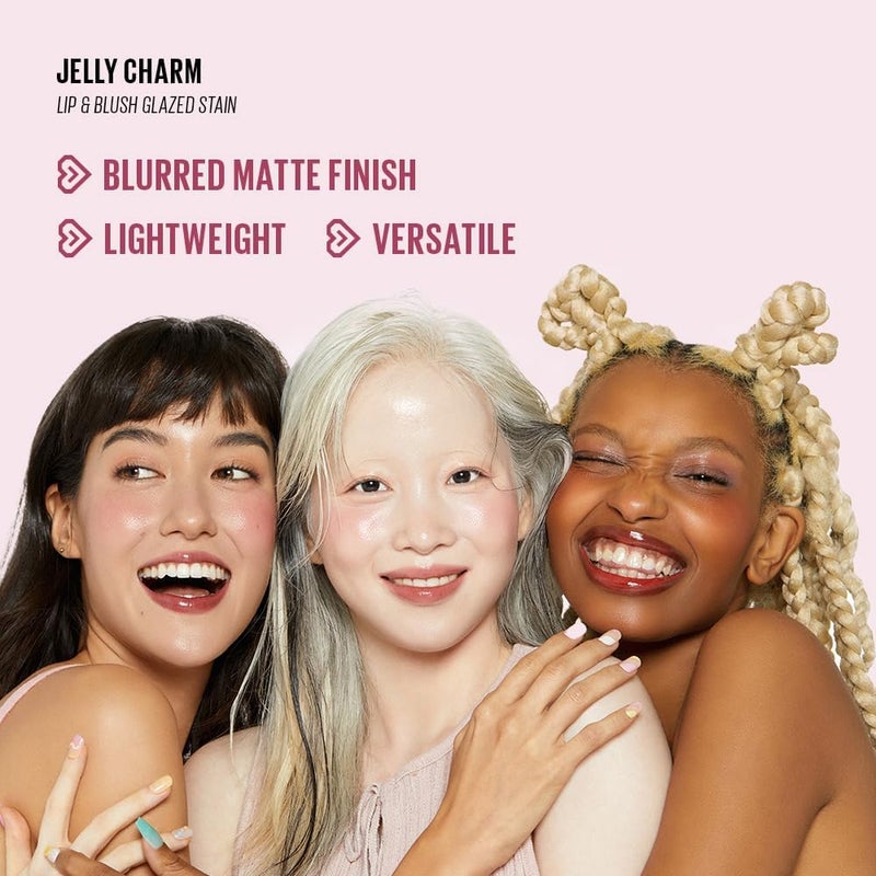 KAJA Lip & Blush Glazed Keychain Stain - Jelly Charm 05 Peach Fizz  - Long Lasting Lip Tint and Blush - Hydrating Lightweight Jelly Formula with Keychain - Image 3