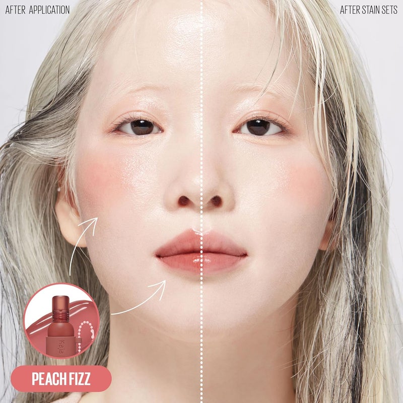 KAJA Lip & Blush Glazed Keychain Stain - Jelly Charm 05 Peach Fizz  - Long Lasting Lip Tint and Blush - Hydrating Lightweight Jelly Formula with Keychain - Image 4