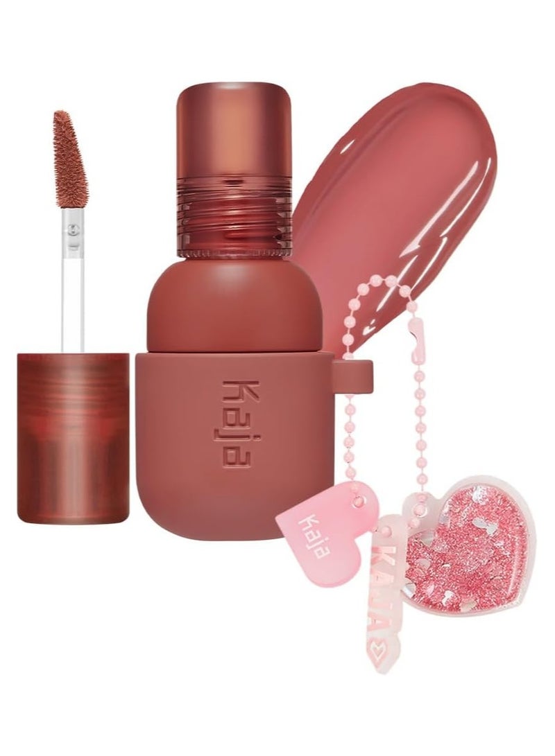 KAJA Lip & Blush Glazed Keychain Stain - Jelly Charm 05 Peach Fizz  - Long Lasting Lip Tint and Blush - Hydrating Lightweight Jelly Formula with Keychain - Image 1