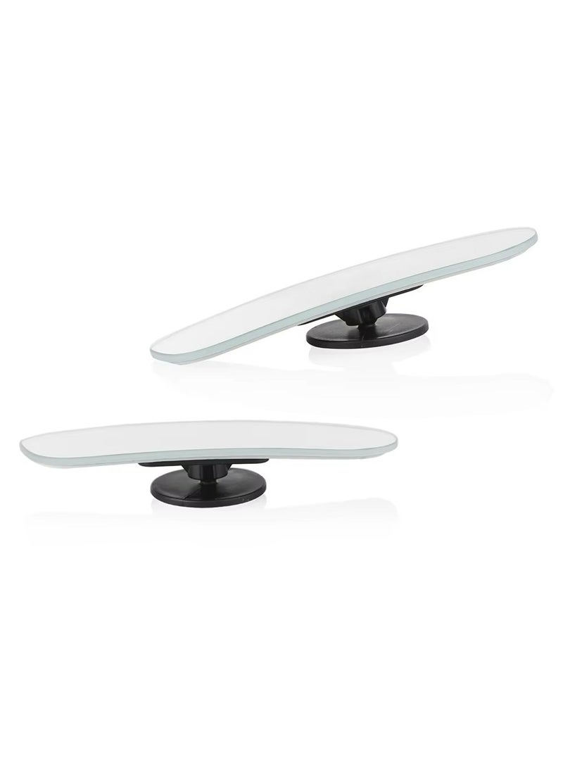 Generic Blind Spot Convex Car Rearview Adjustable Rectangular Mirrors HD Glass Convex Lens Frameless 2 Pieces  - Image 2