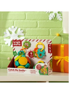 Bright Starts Catch Me Smile Gift Set – Rattle, 2 Teethers & Crawl Toy for Sensory Play & Soothing (3–36 Months)  - Image 2