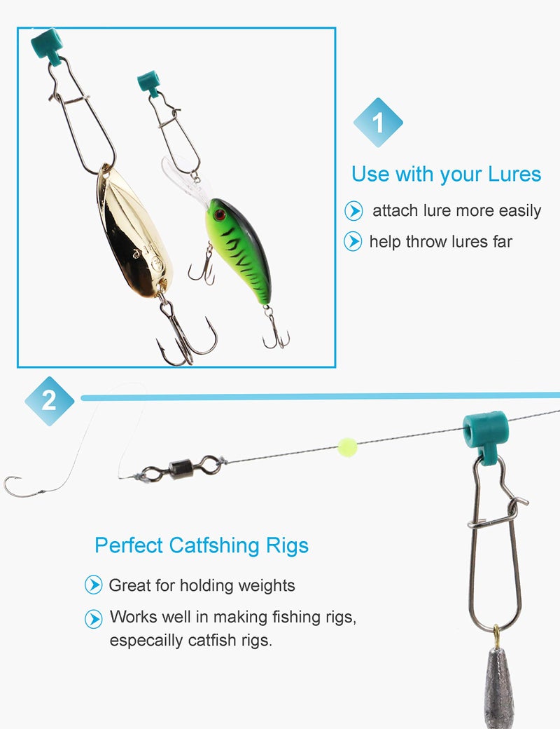 Facikono Fishing Line Sinker Slides Catfishing Rig, Saltwater Heavy Duty Sinker Weights Connector with Duo Lock Snaps - Image 4