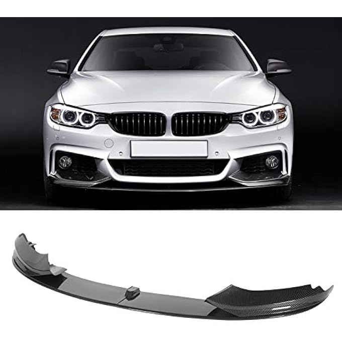 Brilluxa Front Bumper Splitter, Lip Spoiler Kit, 4PCS Aero Guard Trim, Compatible with BMW 4-Series F32 F33 F36 20142020, Carbon Fiber Pattern Deflector, Car Body Front Splitter - Image 3