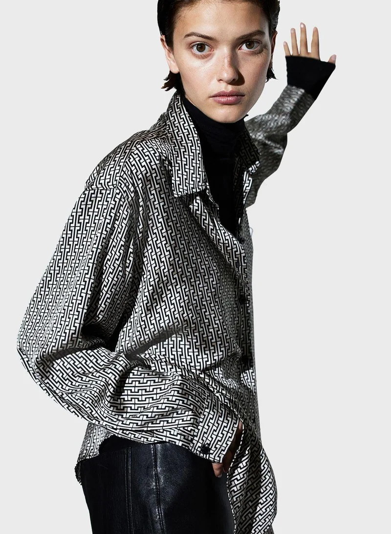 H&M Oversized Printed Shirt