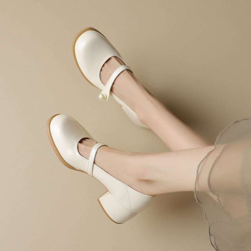 Spring 2024 Elegant High-Heeled Women'S Shoes 33-43 Paint Pearl Fashion Joker Shoes - Image 4