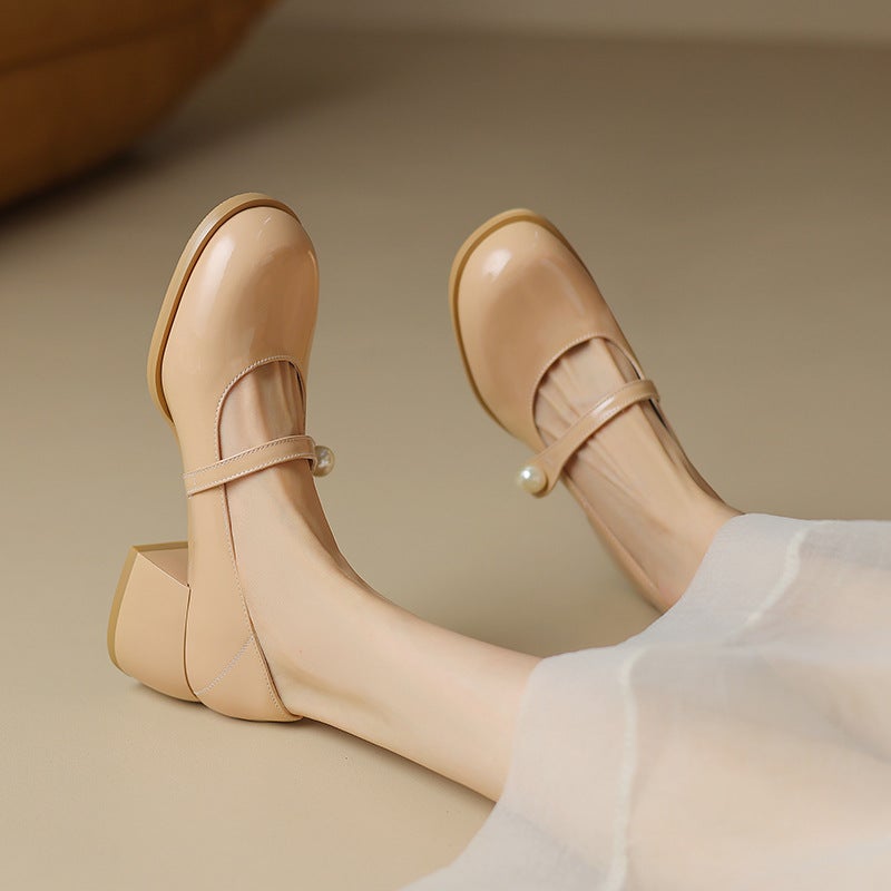 Spring 2024 Elegant High-Heeled Women'S Shoes 33-43 Paint Pearl Fashion Joker Shoes - Image 3