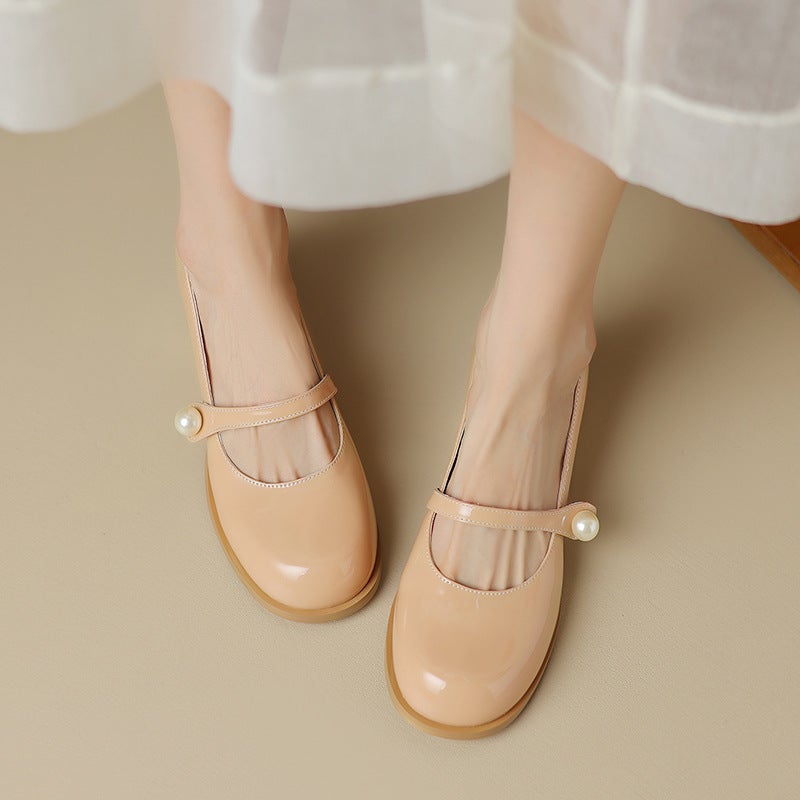 Spring 2024 Elegant High-Heeled Women'S Shoes 33-43 Paint Pearl Fashion Joker Shoes - Image 5