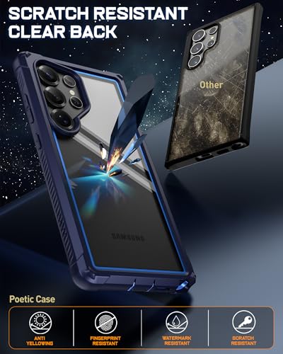 Poetic Guardian Case for Samsung Galaxy S25 Ultra 5G 69 2025 20 FT MilGrade Drop Tested Builtin Screen Protector Work with Fingerprint ID Full Body Rugged Shockproof Case BlueClear - Image 3