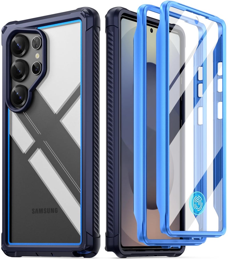 Poetic Guardian Case for Samsung Galaxy S25 Ultra 5G 69 2025 20 FT MilGrade Drop Tested Builtin Screen Protector Work with Fingerprint ID Full Body Rugged Shockproof Case BlueClear - Image 2