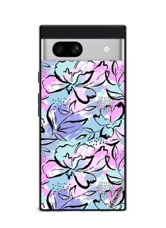 Protective Case Cover For Google Pixel 7a Abstract Flowers Print Design Multicolour