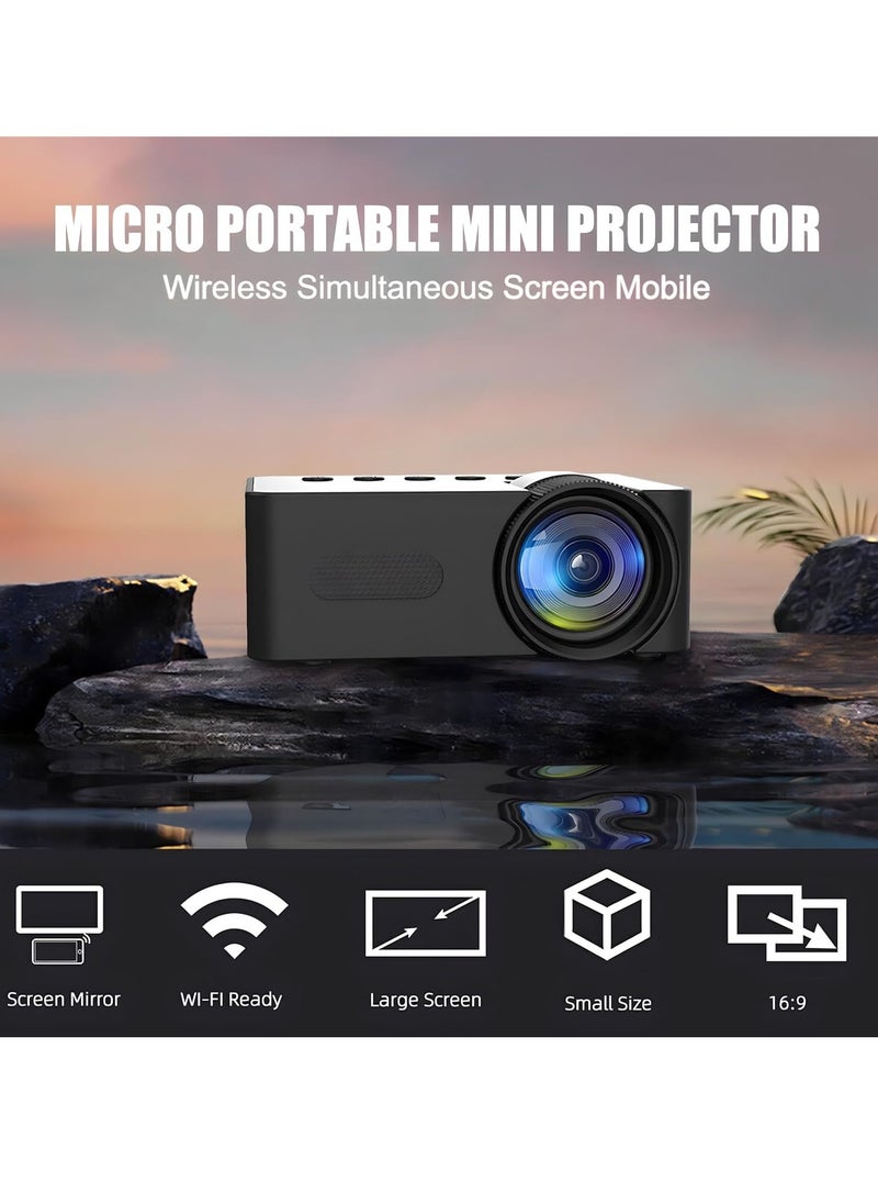 MAGIC VAULT Mini Projector YT100, Full HD 1080P Video Projector, Portable Outdoor Movie Projector with 4Ω 2W Speaker, Home Theater Movie Phone Projector with USB Interfaces and Remote Control  - Image 2
