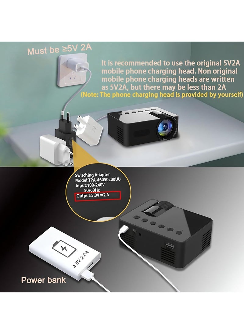 MAGIC VAULT Mini Projector YT100, Full HD 1080P Video Projector, Portable Outdoor Movie Projector with 4Ω 2W Speaker, Home Theater Movie Phone Projector with USB Interfaces and Remote Control  - Image 3
