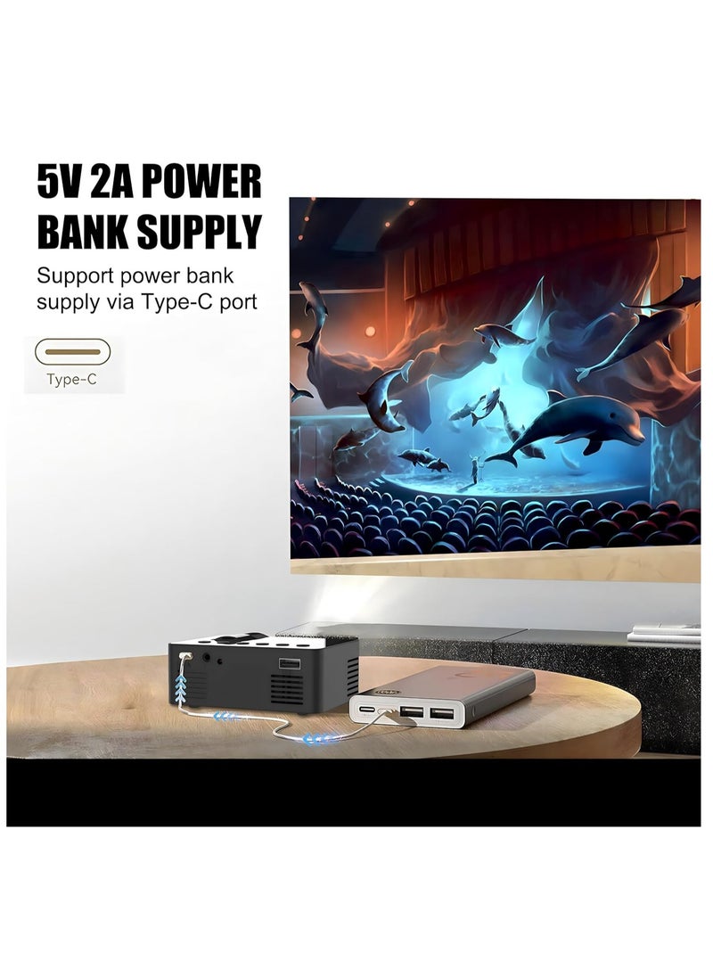 MAGIC VAULT Mini Projector YT100, Full HD 1080P Video Projector, Portable Outdoor Movie Projector with 4Ω 2W Speaker, Home Theater Movie Phone Projector with USB Interfaces and Remote Control  - Image 5