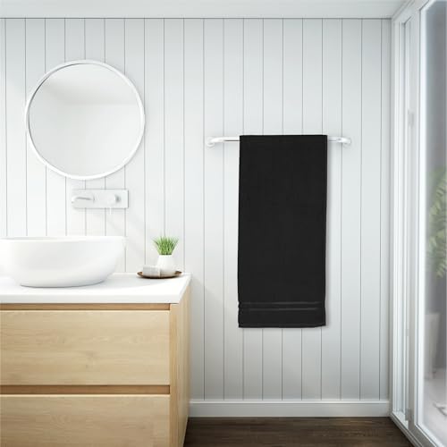 Welspun 100% Cotton Quick Dry Bath Towel | High Absorbency Super Soft, Fast Drying Towels for Bath | 380 GSM Large Size 1 Piece Bath Towel for Men and Women | Sized 70cm X 150cm Black - Image 1