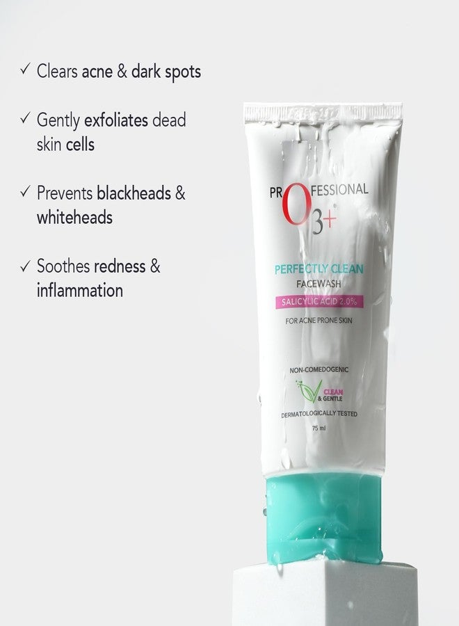 O3+ Perfectly Clean Face Wash With Salicylic Acid 2% For Acne Prone Skin | 75ml - Image 3