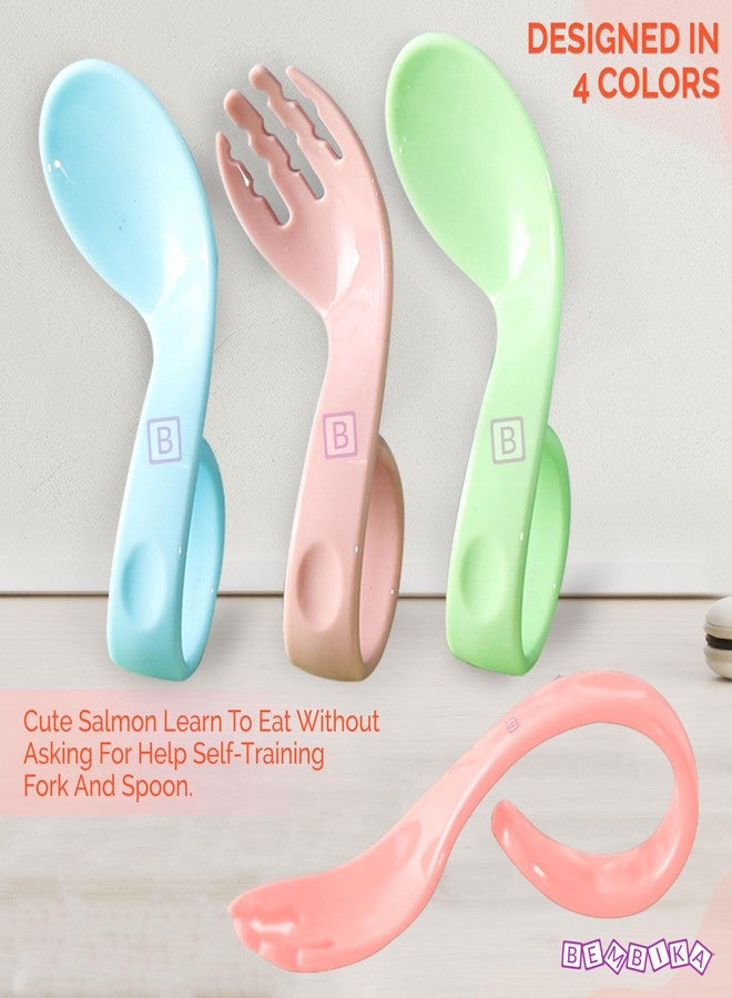 BEMBIKA Baby Feeding Essentials Baby Self Feeding Spoons BPA Free Baby Weaning Spoon Toddler Training Spoon and Easy Grip Teething Pacifier Teething Toy for Happy Little Eaters-(BE2319) - Image 5