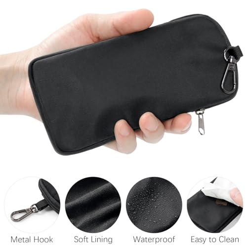 Huvon Double Glasses Case Soft Eyeglass Case with Clip & Zipper, Dual Sunglasses Pouch for Women Men Travel Eyewear Bag - Image 4