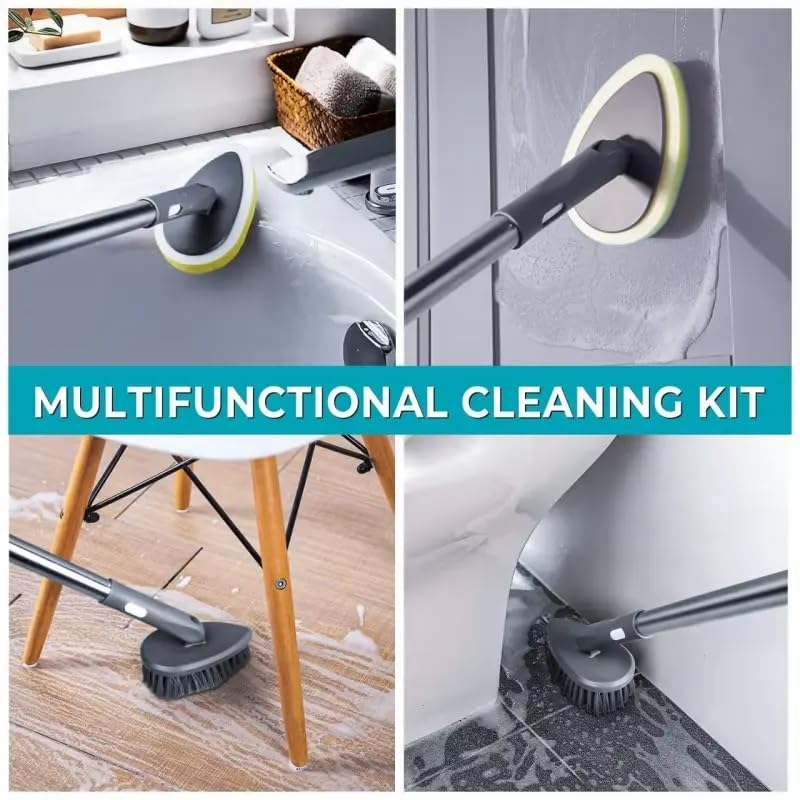 MAPPLE CREATION Cleaner Brush with Squeegee Bathroom Cleaning Brushes VShape 4 in 1 Tile Gap Scrub Brush Crevice Cleaning Brush Tools Scrubbing Floor Brush for CornerWindow Sink Kitchen - Image 5