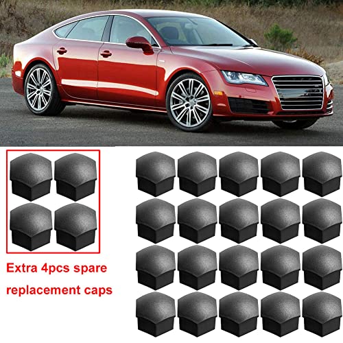Gebildet 24pcs Wheel Nut Cap 17mm Wheel Bolt Nut Caps Covers, Hexagonal Tire Nut Covers with Removal Tool Set for Cars(Matte Black) - Image 3