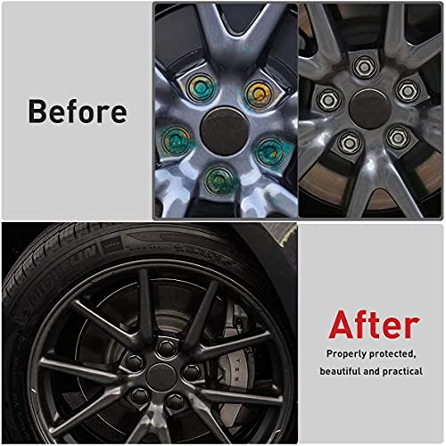 Gebildet 24pcs Wheel Nut Cap 17mm Wheel Bolt Nut Caps Covers, Hexagonal Tire Nut Covers with Removal Tool Set for Cars(Matte Black) - Image 5