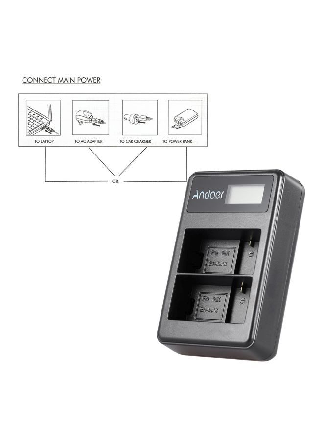 NIBEMINENT Rechargeable Camera Battery Charger For Nikon EN-EL15 Black  - Image 2