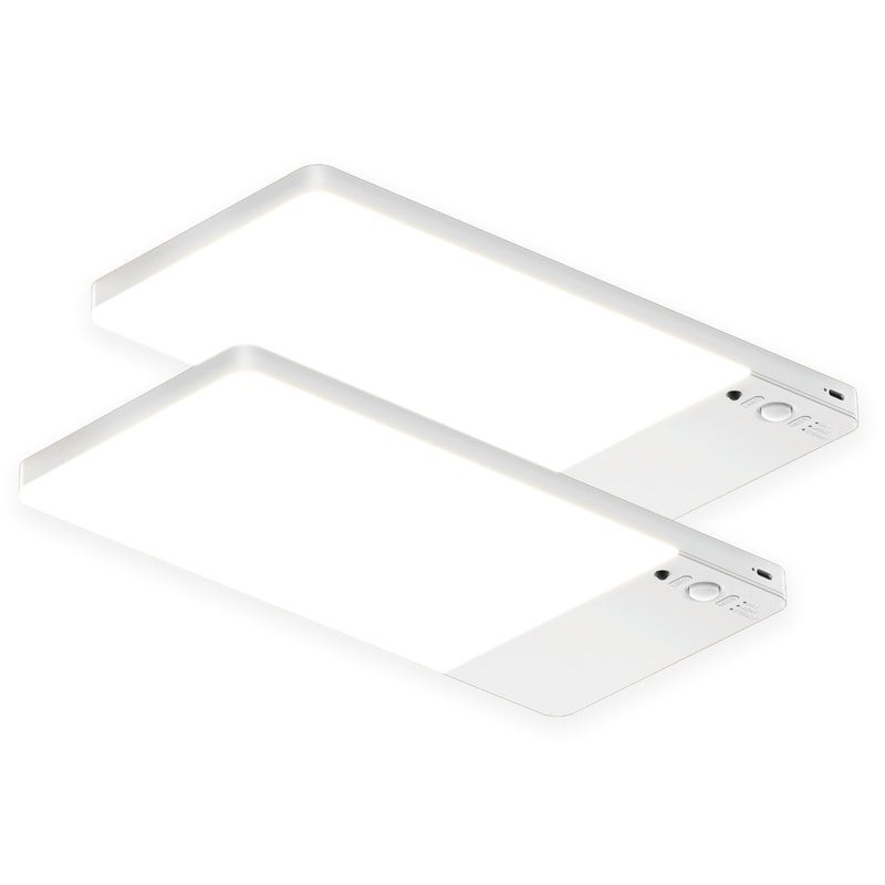 FULEN 2 Pack Rechargeable Motion Sensor Ceiling Light Upgraded Cordless Closet Light with 12000mAh Battery LED Shower Light for BathroomPantryPorchGarage3000K4500K6000K Remote Control - Image 2