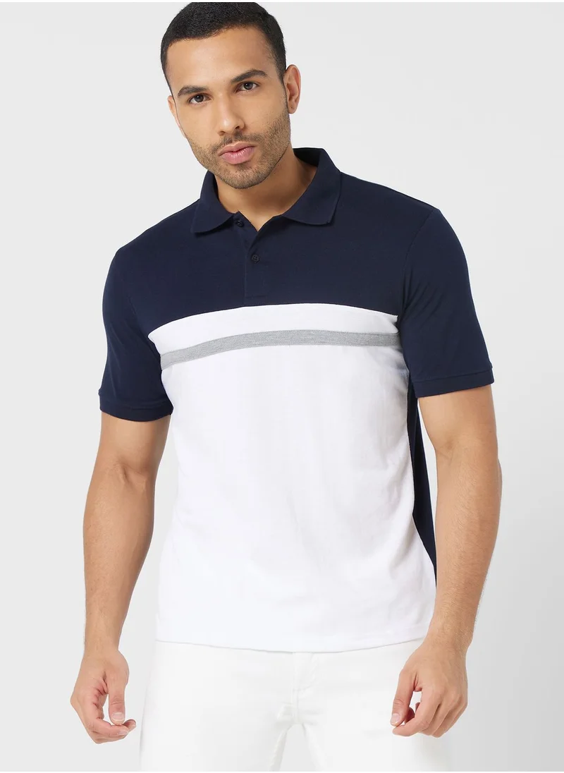 Seventy Five Colourblock Polo Shirt