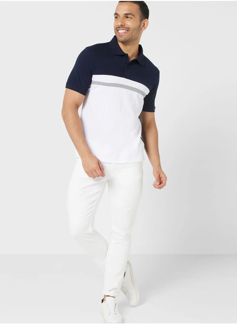 Seventy Five Colourblock Polo Shirt