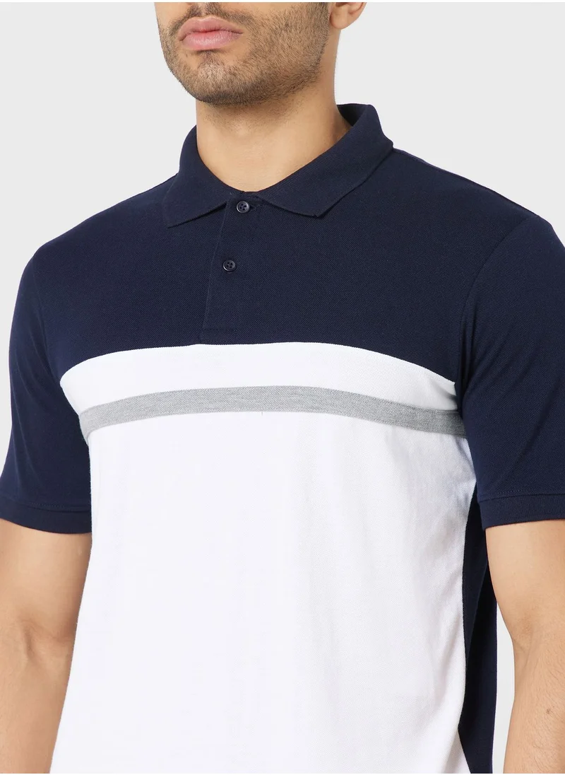 Seventy Five Colourblock Polo Shirt