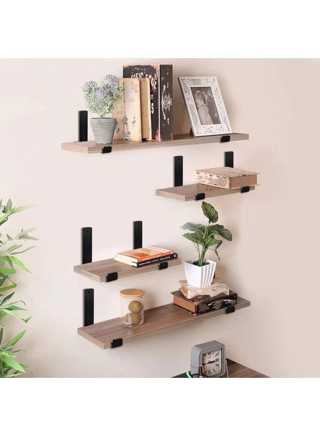 4PCS 10 inch Shelf Bracket for DIY Floating Shelf, 1/5 inch Thick Heavy Duty Bracket, (Size : 25CM) - Image 2