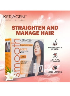 KERAGEN Keragen - Brazilian Keratin Hair Smoothing Treatment Express Home Kit - Blowout Straightening System, with 2 Oz Forte Treatment, 2 Oz Clarifying Shampoo and Aftercare Samples  - Image 2