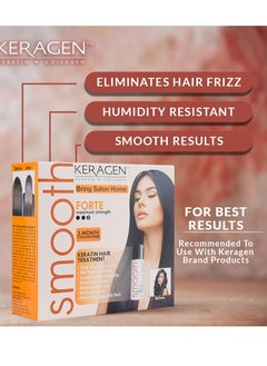 KERAGEN Keragen - Brazilian Keratin Hair Smoothing Treatment Express Home Kit - Blowout Straightening System, with 2 Oz Forte Treatment, 2 Oz Clarifying Shampoo and Aftercare Samples  - Image 4
