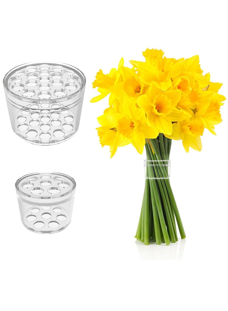 Generic 2pcs Spiral Ikebana Stem Holder  Sturdy Flower Stem Holder  Corrosion Resistant Floral Arrangement Holder Ring Extra Silicone Pads to Protect Stems Crystal Style Bouquet Holder for Vases  - Image 1