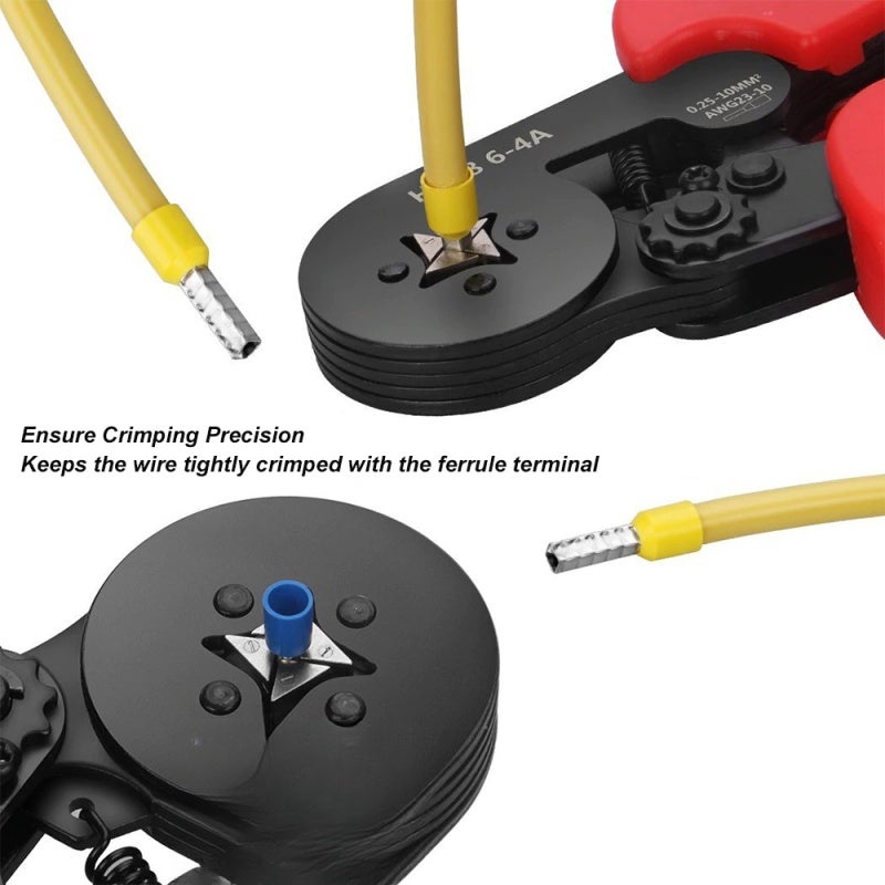 Wire Crimpers: 23-7AWG Ratchet Type, Solid Sturdy Construction - Quick Release Safety Lock, Ergonomic Design Saves 50% Energy, Four-Mandrel Square Crimp for Insulated Non-Insulated Small Wires for Ele - Image 5